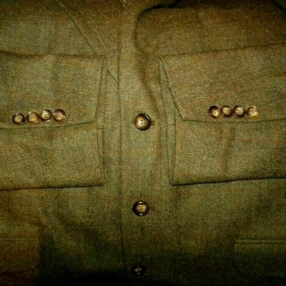 Men's Alpaca Wool Sport Coat Jacket Blazer 44L Coldwater Creek 3 Btn Windowpane - Picture 6 of 8